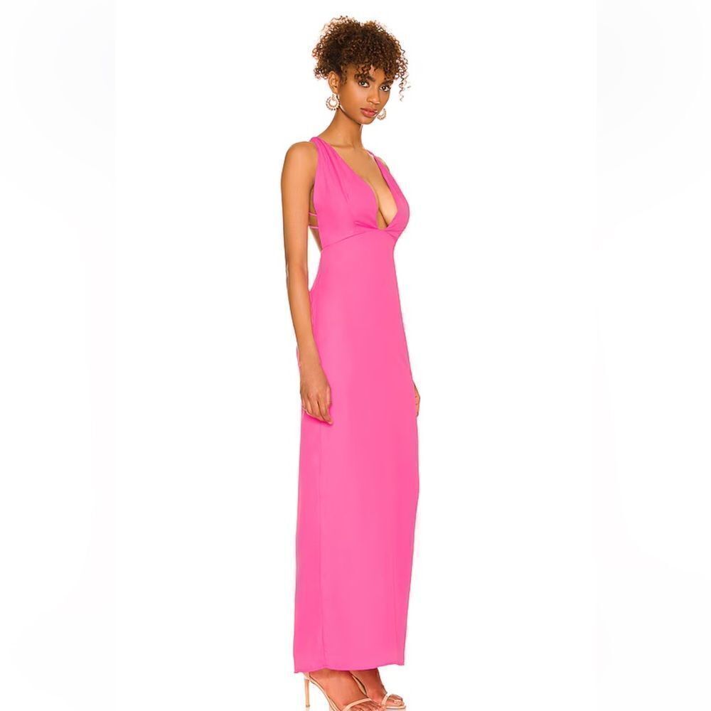 Superdown Lucinda Strappy Maxi Dress in Hot Pink strappy wedding party Revolve - Picture 2 of 12